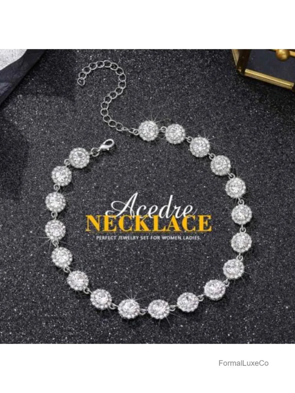 Sparkly Rhinestone Choker Necklace, Cable Chain, Lobster Clasp, Party Jewelry